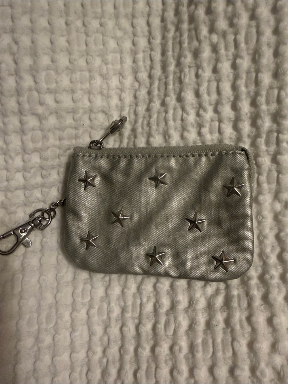 Kipling Metallic Silver Star Stud Key & Card Pouch